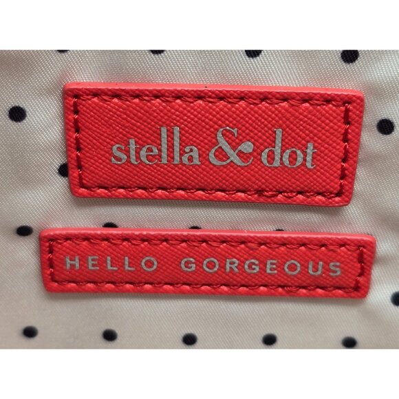 Stella & Dot Red Clutch With Pink & White Elephant Stripe Design Hello Gorgeous - Picture 3 of 3